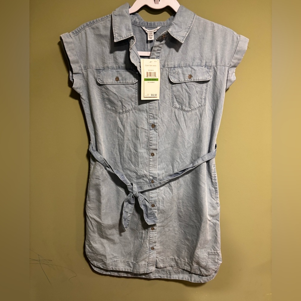 CALVIN KLEIN GIRLS DENIM DRESS NWT